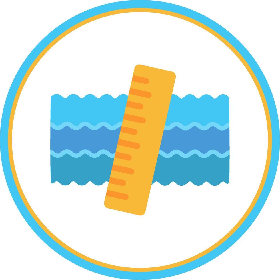 Ruler Flat Circle Icon vector