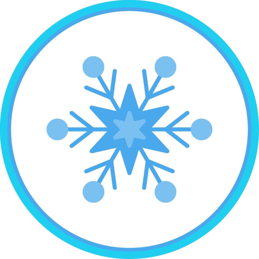 copo de nieve plano circulo icono vector