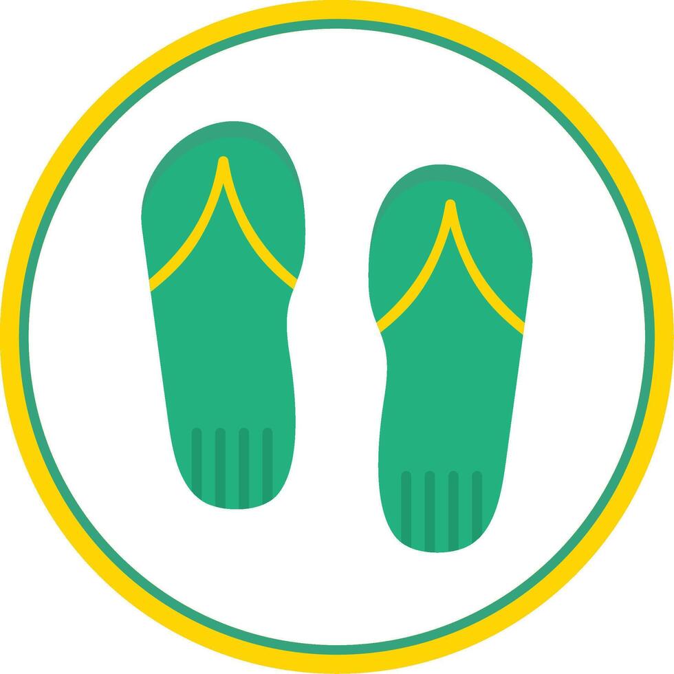 Flip Flops Flat Circle Icon vector