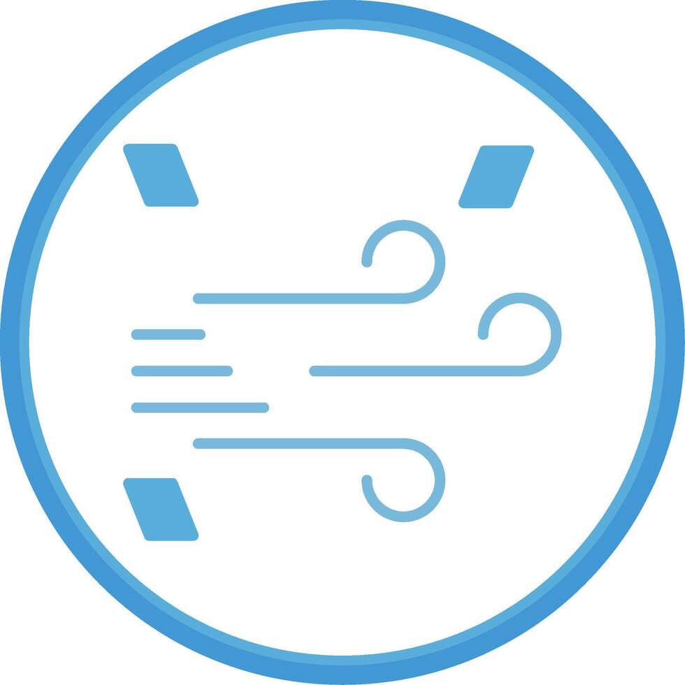 Windy Flat Circle Icon vector