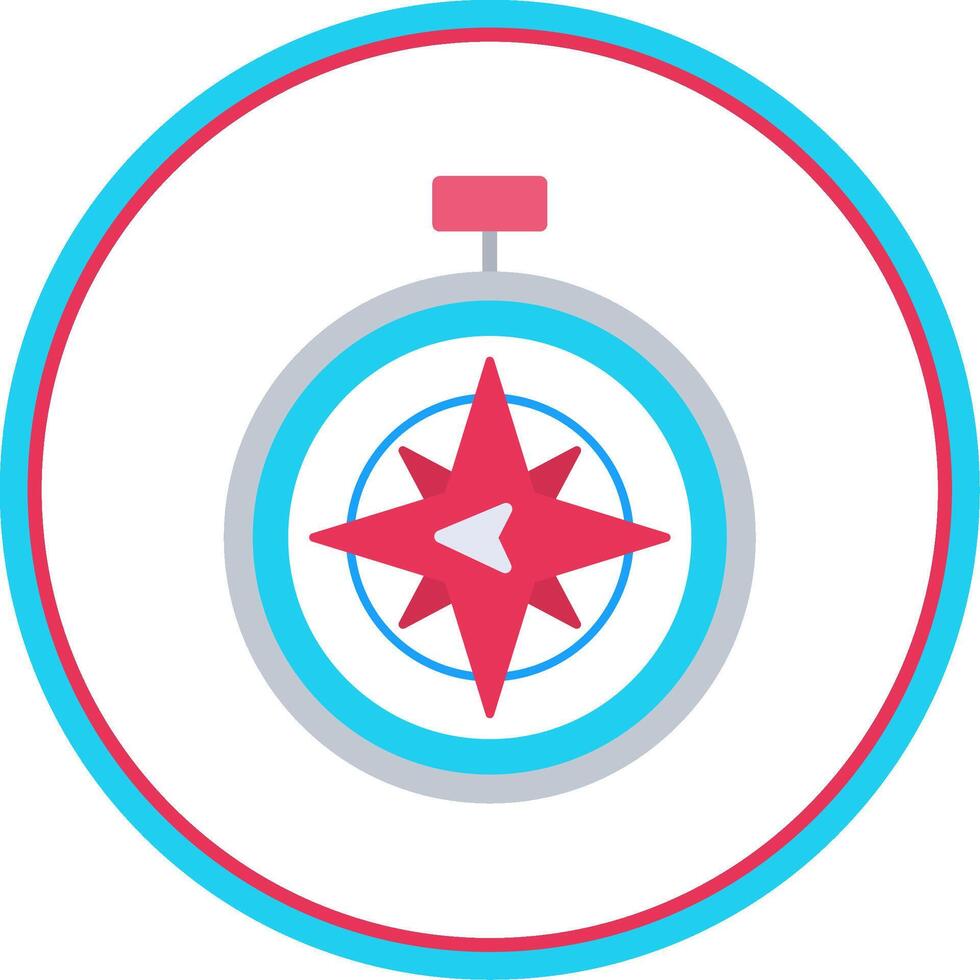 West Flat Circle Icon vector