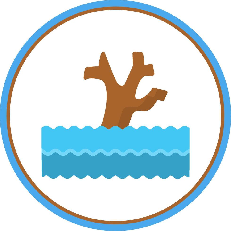 Flood Flat Circle Icon vector
