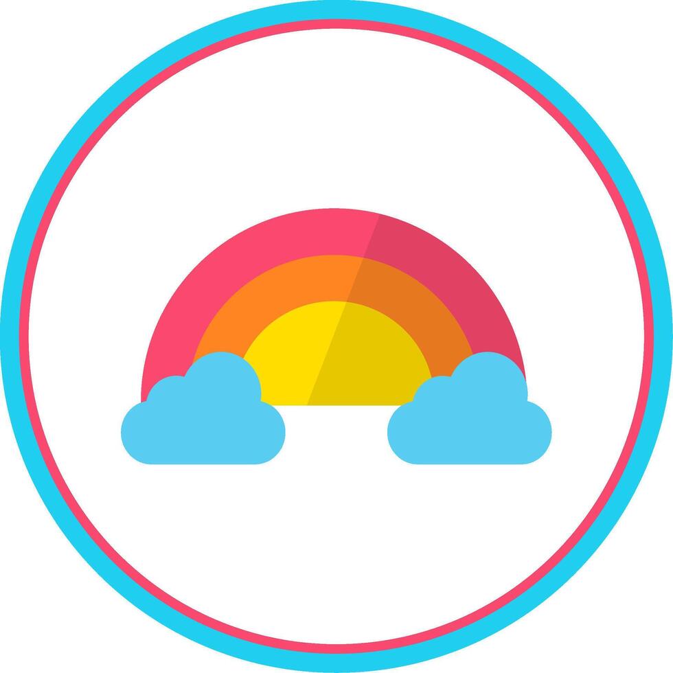 Rainbow Flat Circle Icon vector
