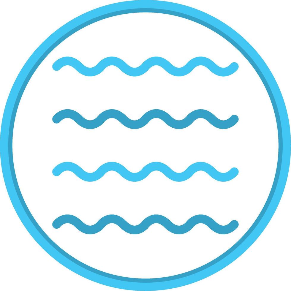 Waves Flat Circle Icon vector