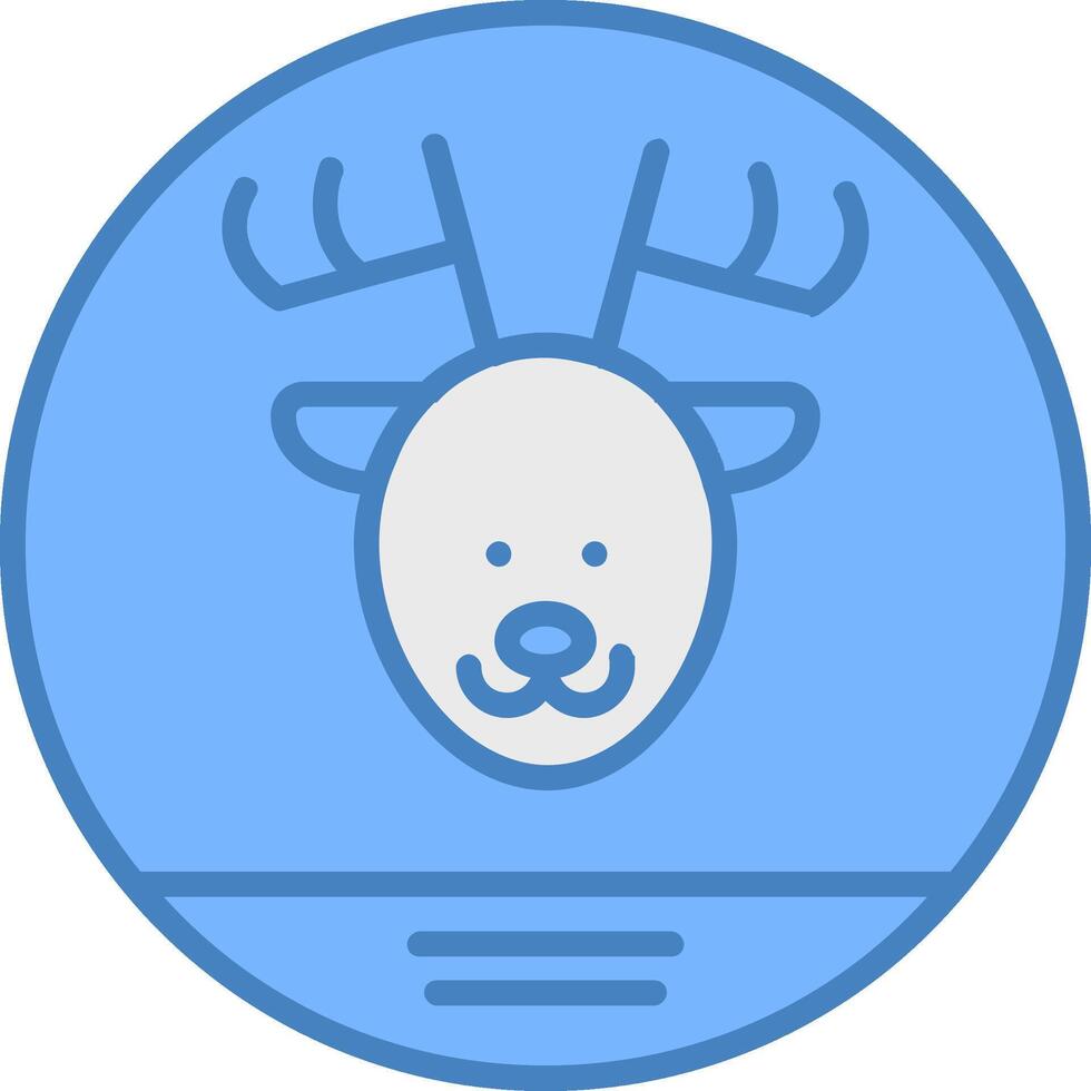 Fauna Line Filled Blue Icon vector