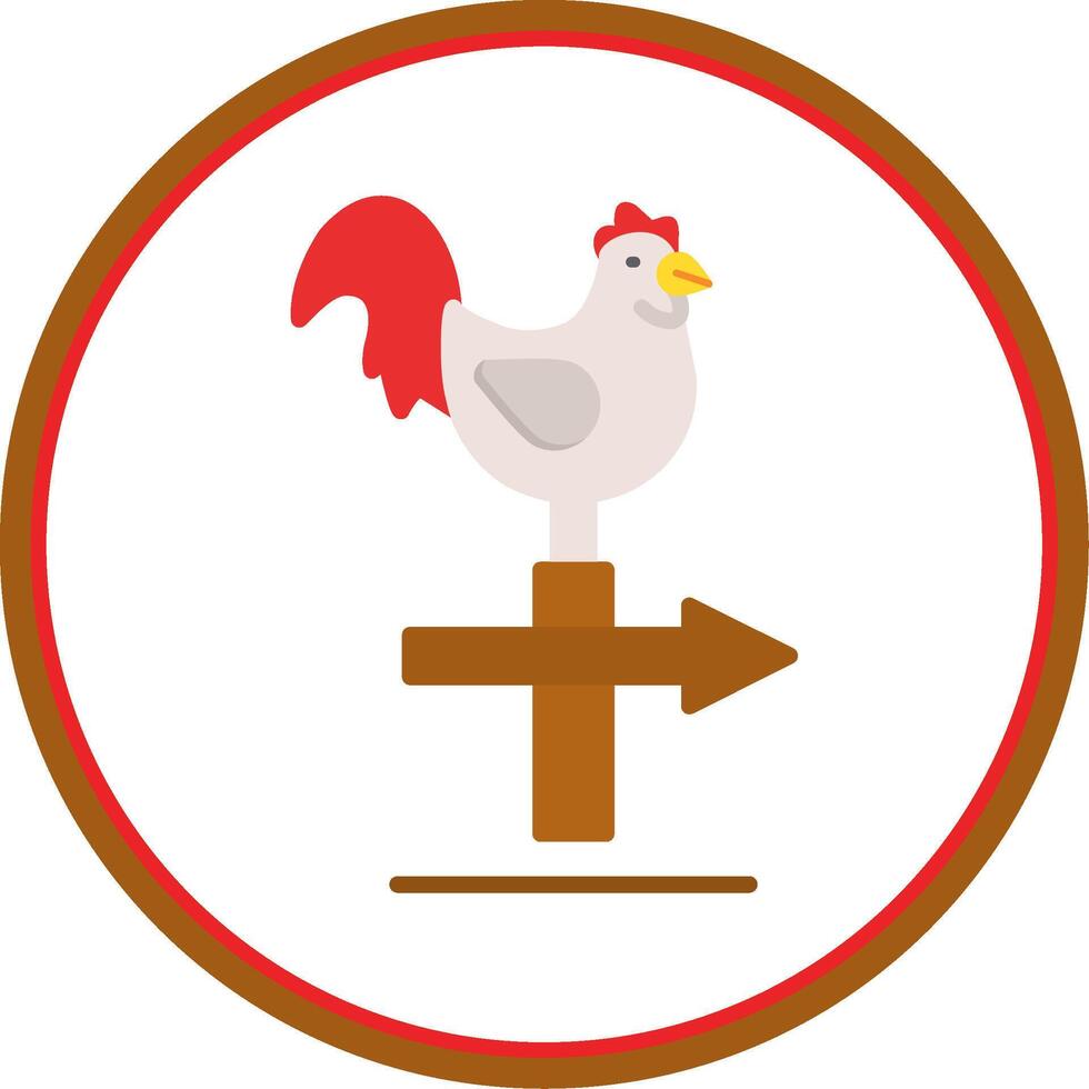 pollo plano circulo icono vector