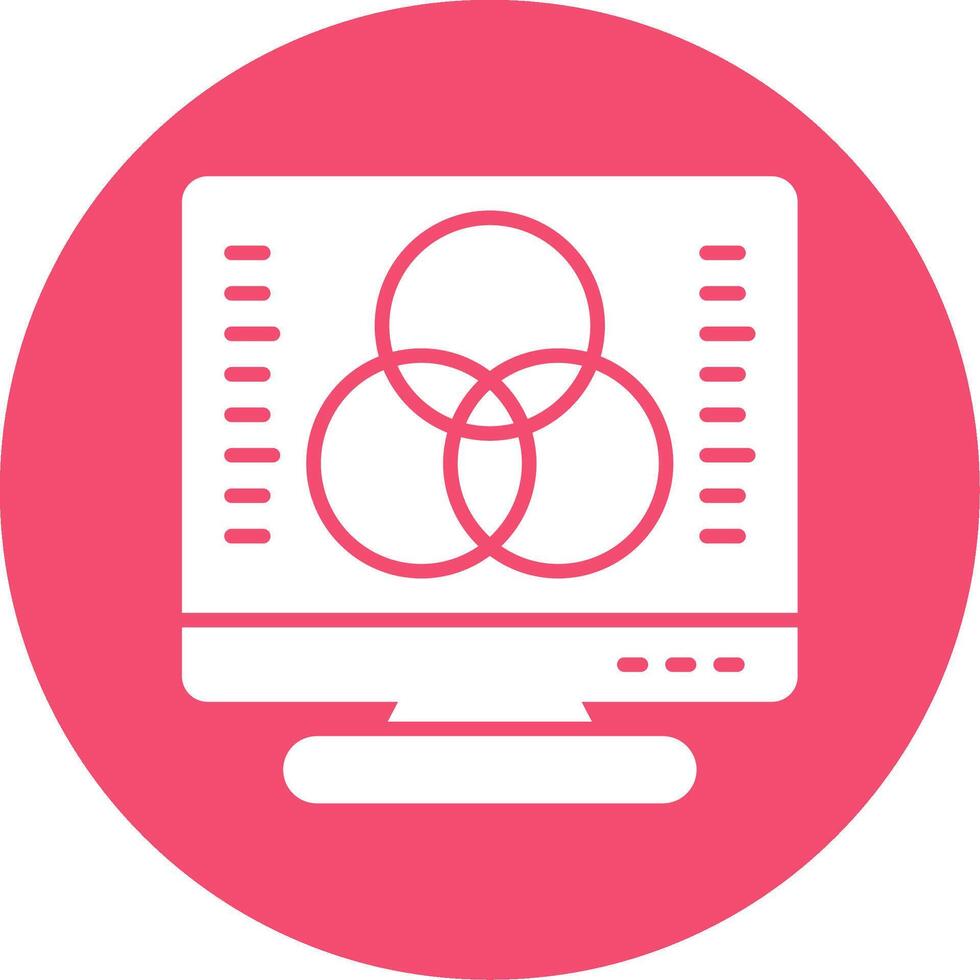 Desktop Computer Multi Color Circle Icon vector