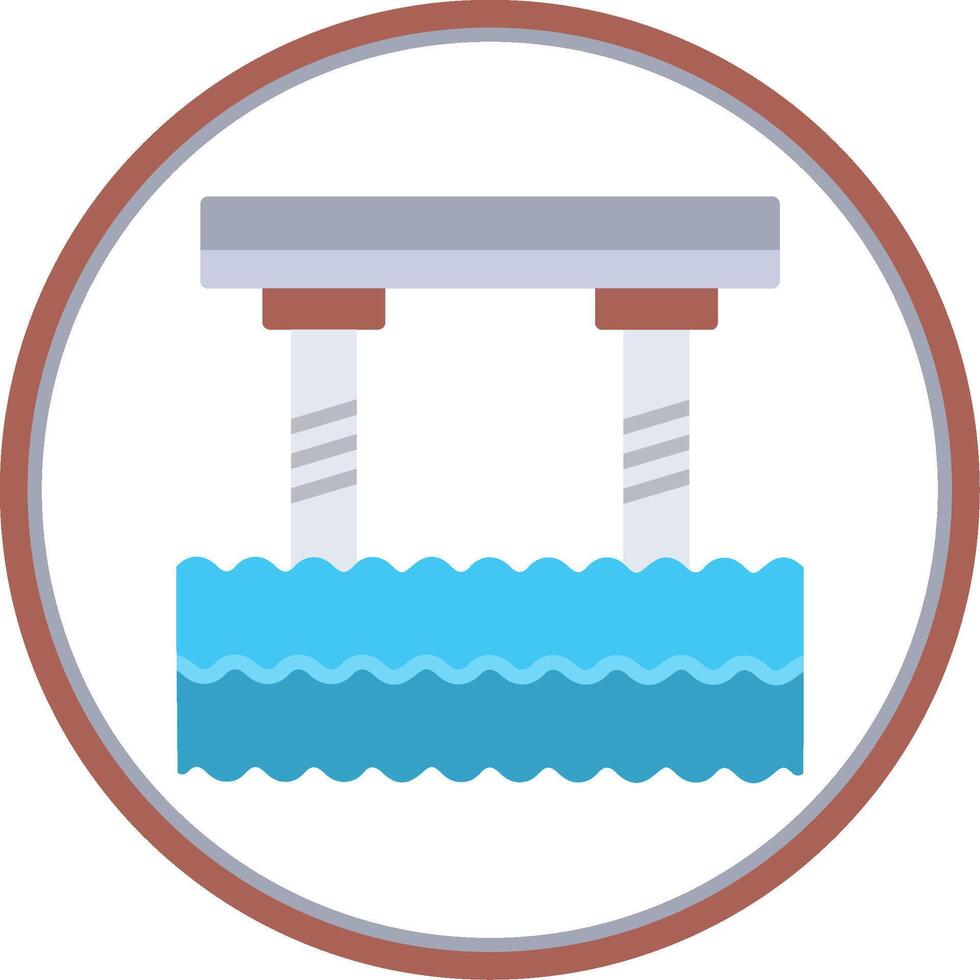 Bridge Flat Circle Icon vector