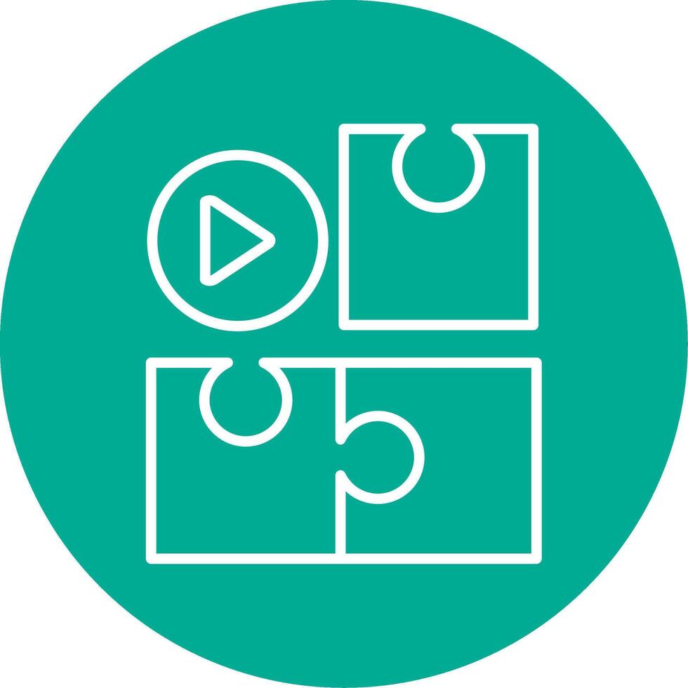 Jigsaw Multi Color Circle Icon vector