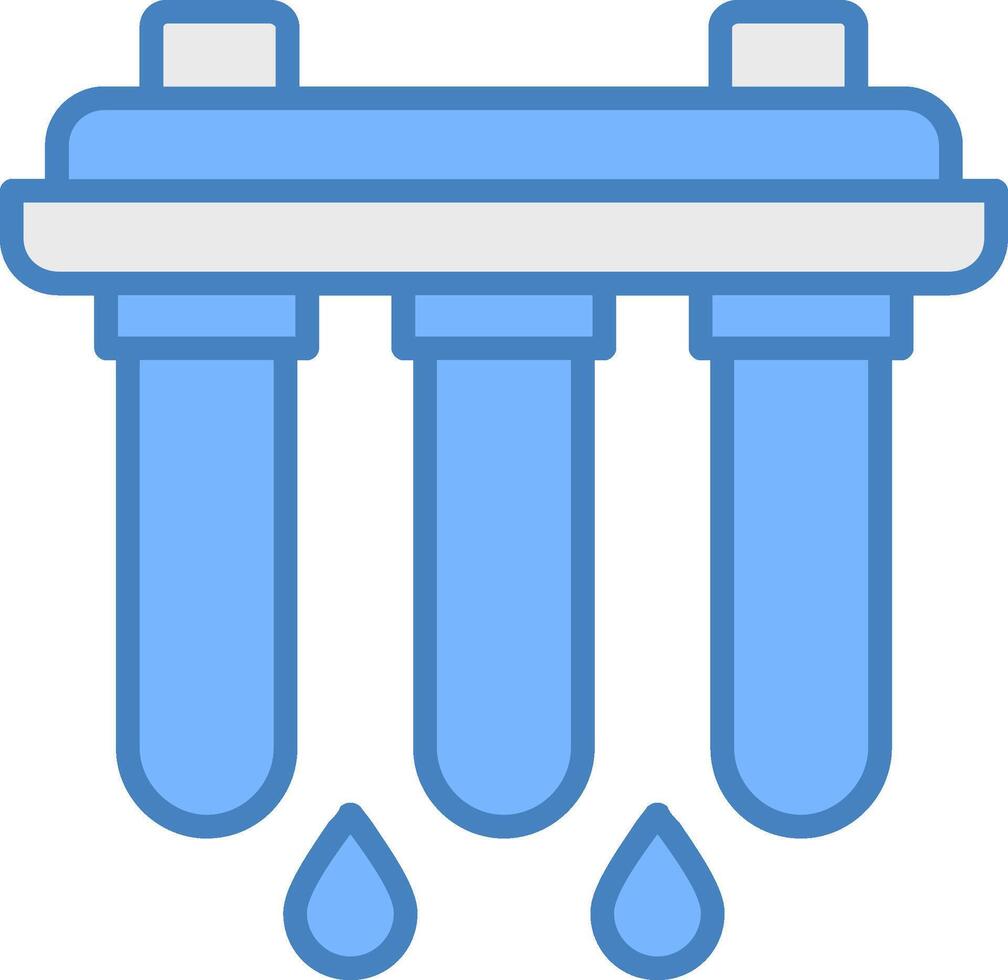 Water Filter Line Filled Blue Icon vector