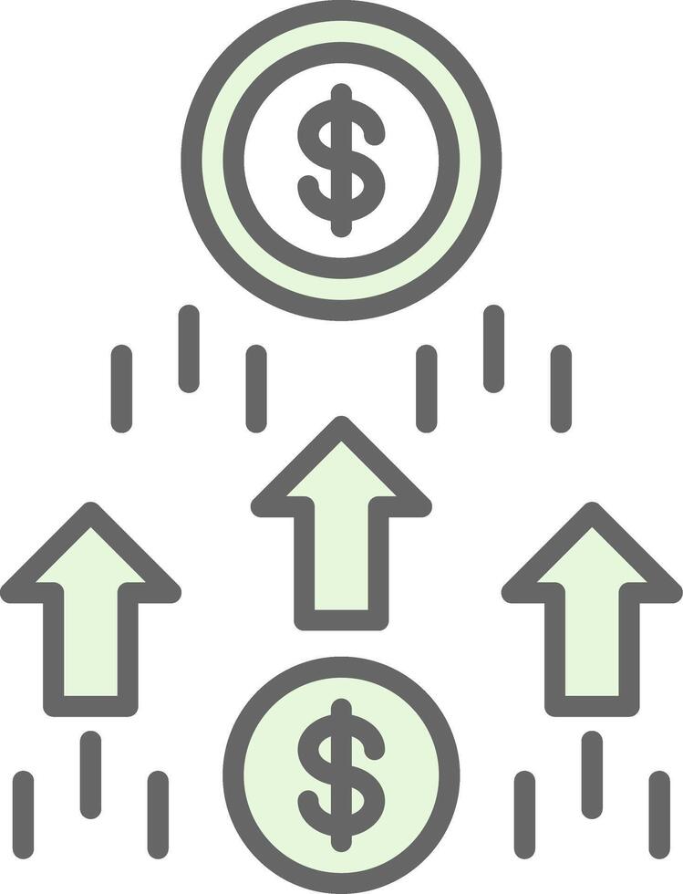 Money Growth Fillay Icon Design vector