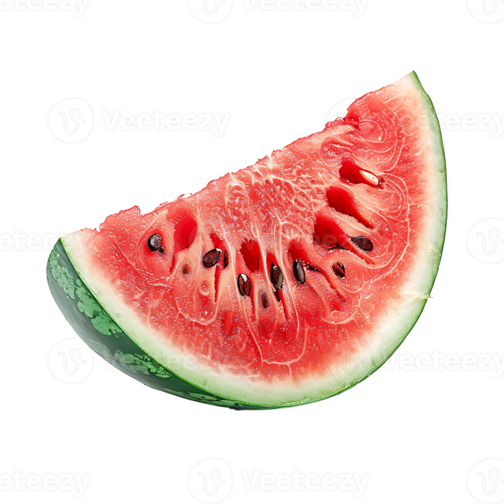 half of fresh watermelon on isolated transparent background png