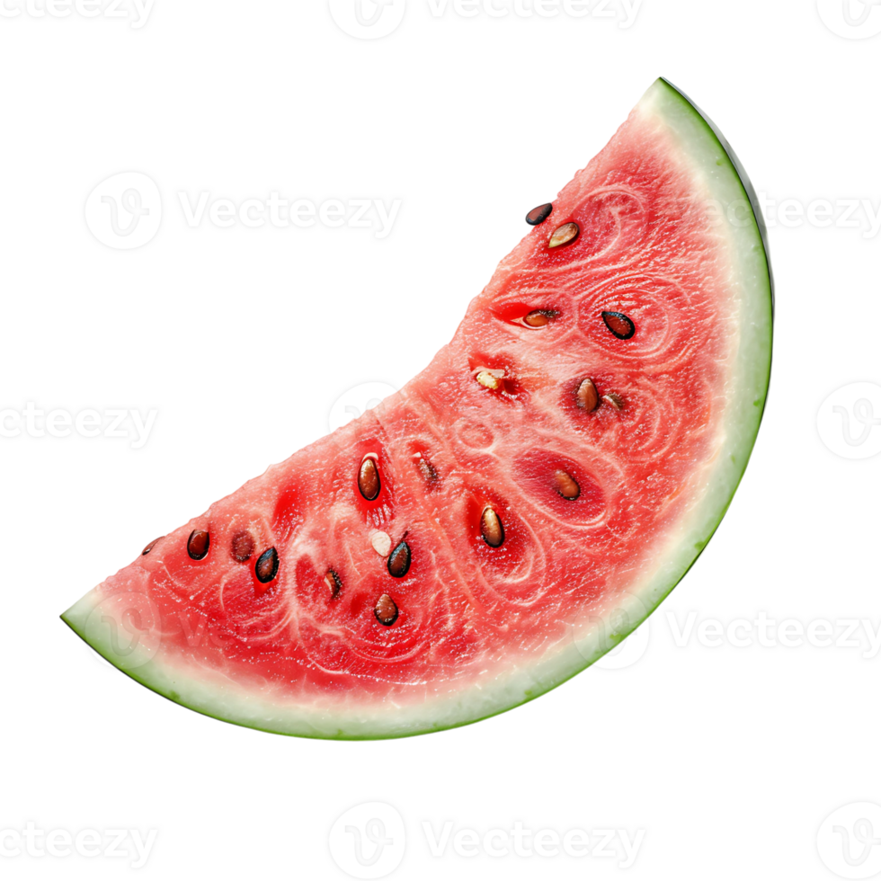half of fresh watermelon on isolated transparent background png