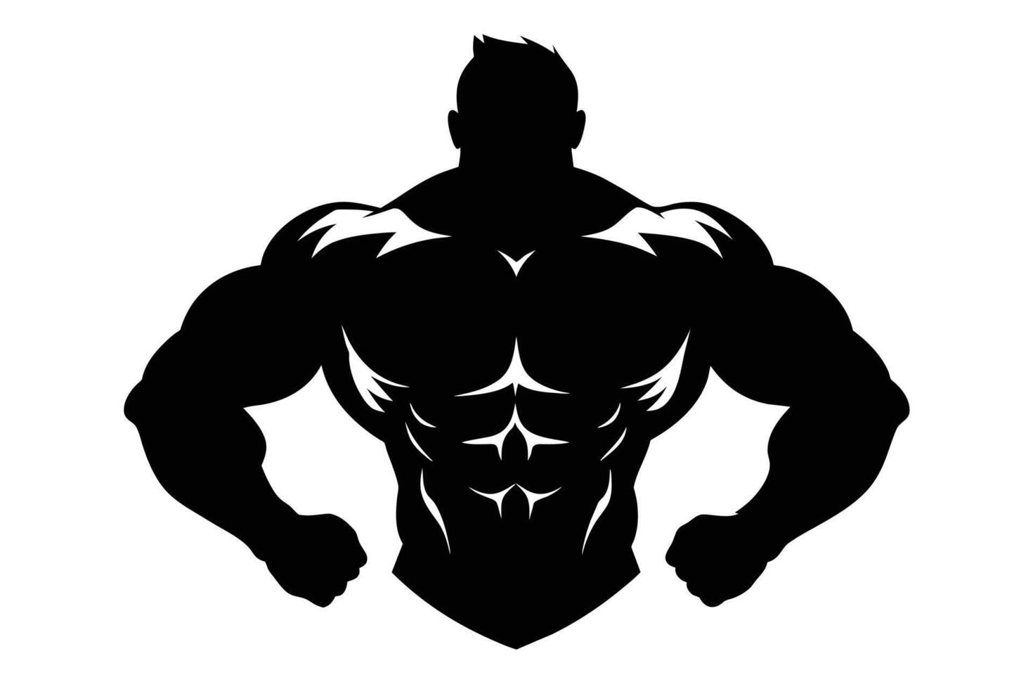 Bodybuilder black icon on white background. Bodybuilder silhouette vector