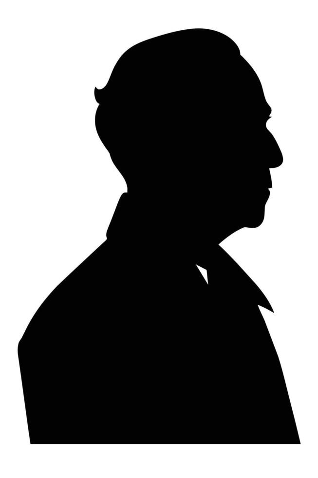 Old man silhouette vector