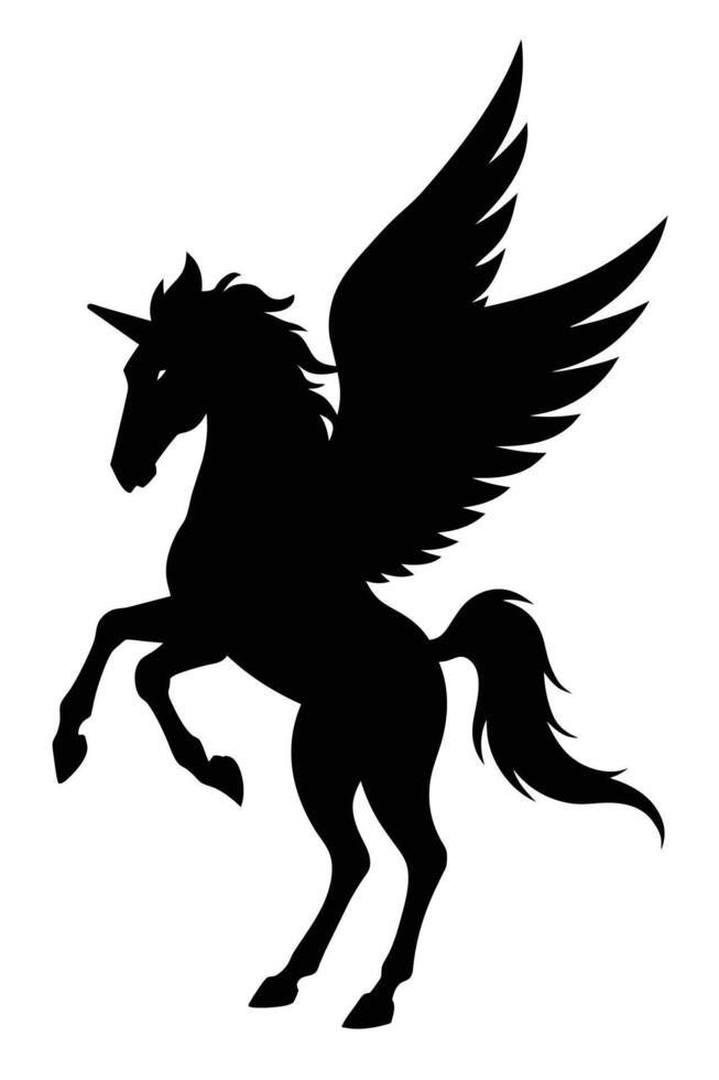 Pegasus animal silhouette vector