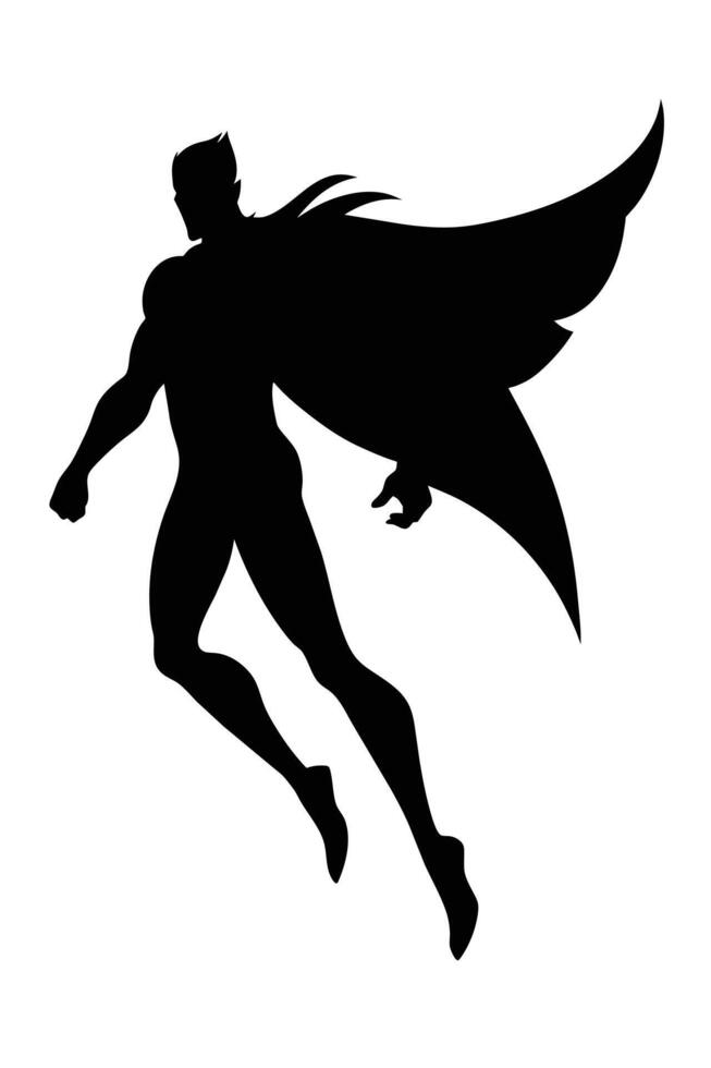 Superhero flying silhouette vector