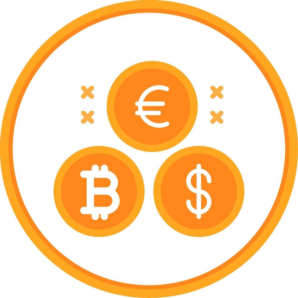 Cryptocurrency Coins Flat Circle Icon vector