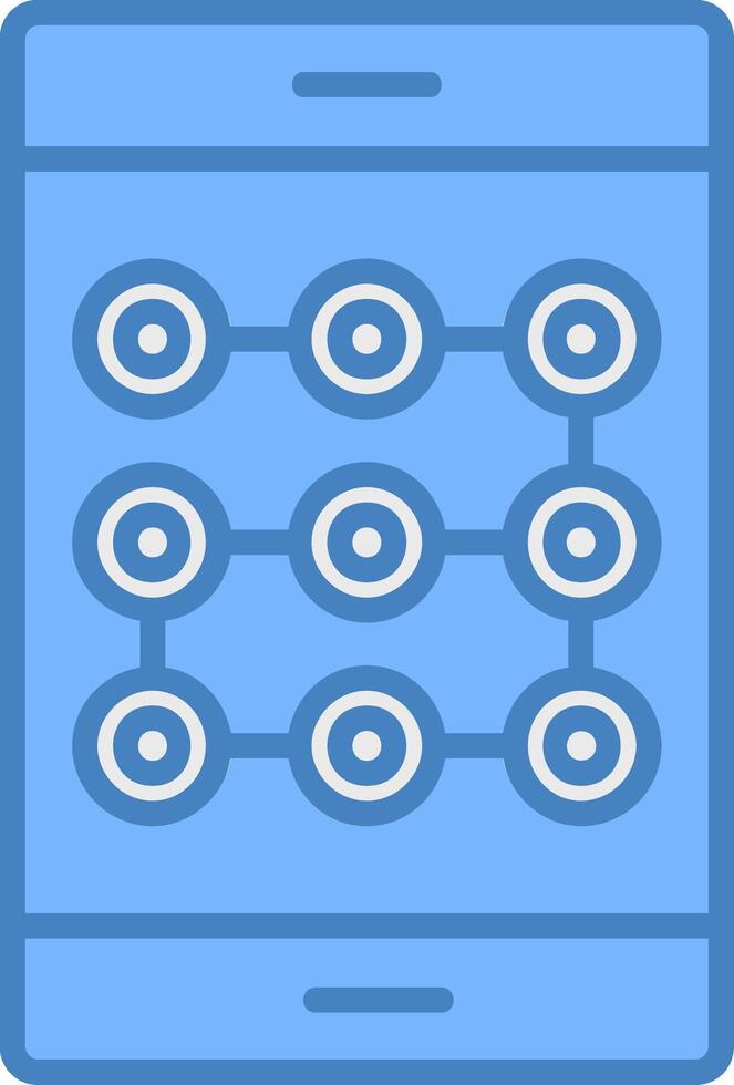 Lock Pattern Line Filled Blue Icon vector