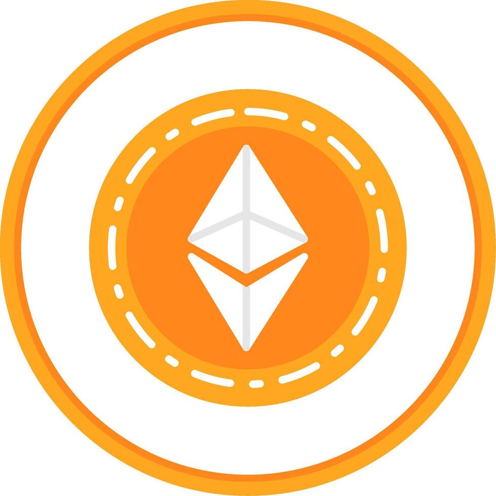 Ethereum Coin Flat Circle Icon vector