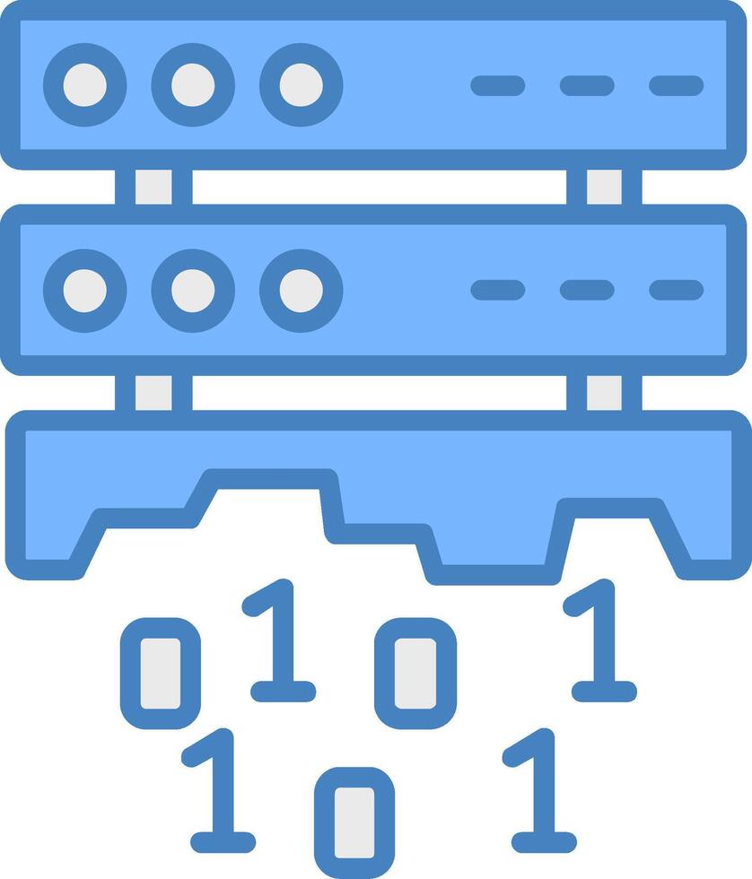 Data Loss Line Filled Blue Icon vector