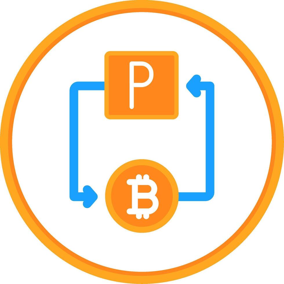 Bitcoin Paypal Flat Circle Icon vector