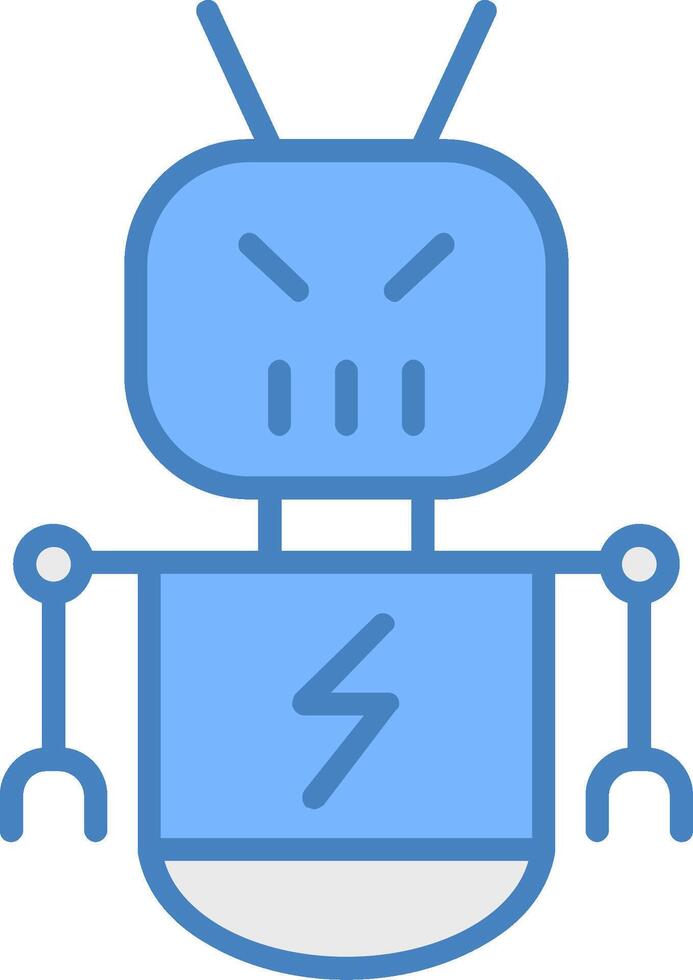 Botnet Line Filled Blue Icon vector