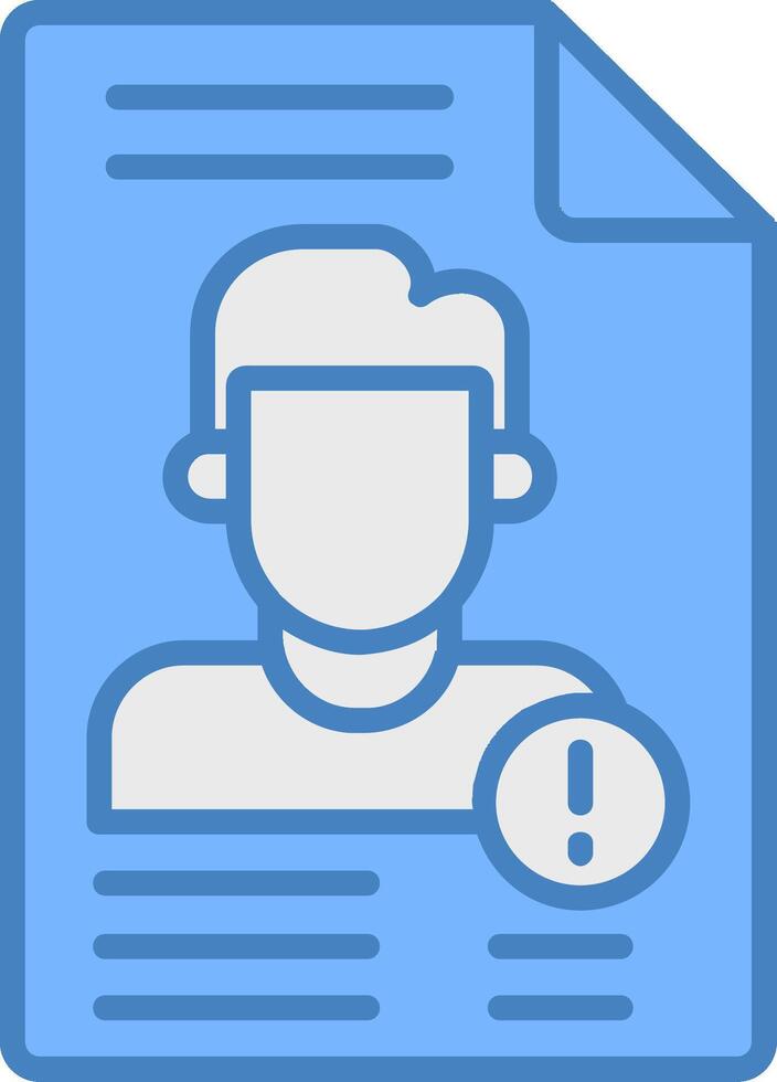 Personal Informsation Line Filled Blue Icon vector