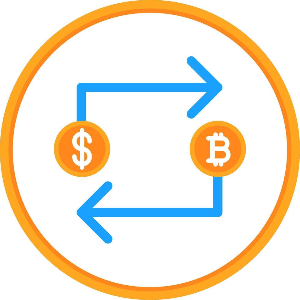 Bitcoin Exchange Flat Circle Icon vector