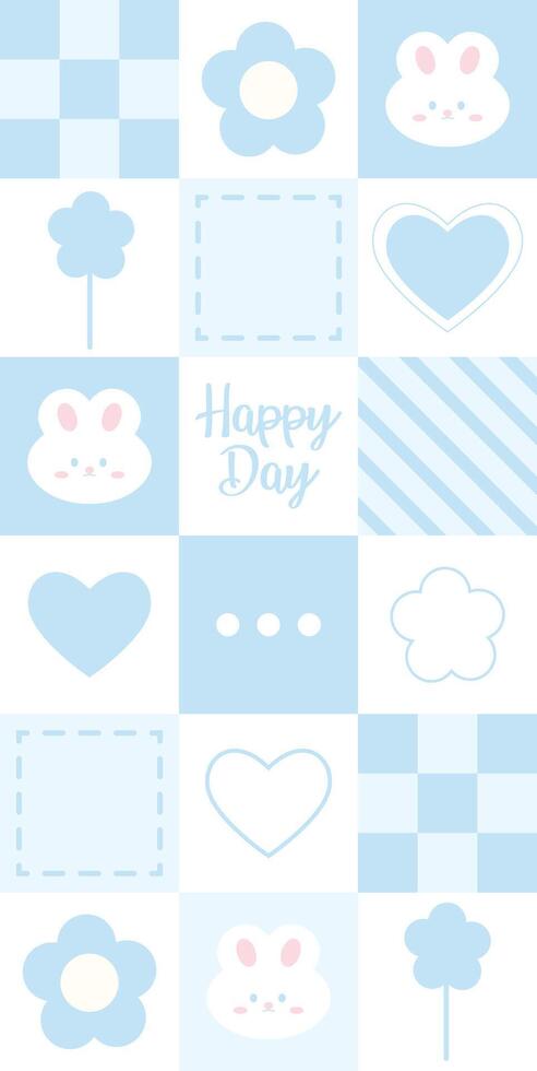 Hand drawn mobile phone wallpaper cute floral pattern vector