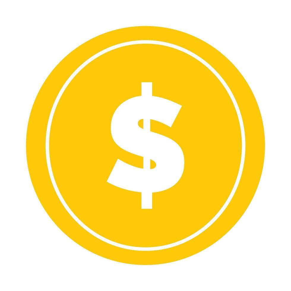 gold dollar money illustration on white background vector