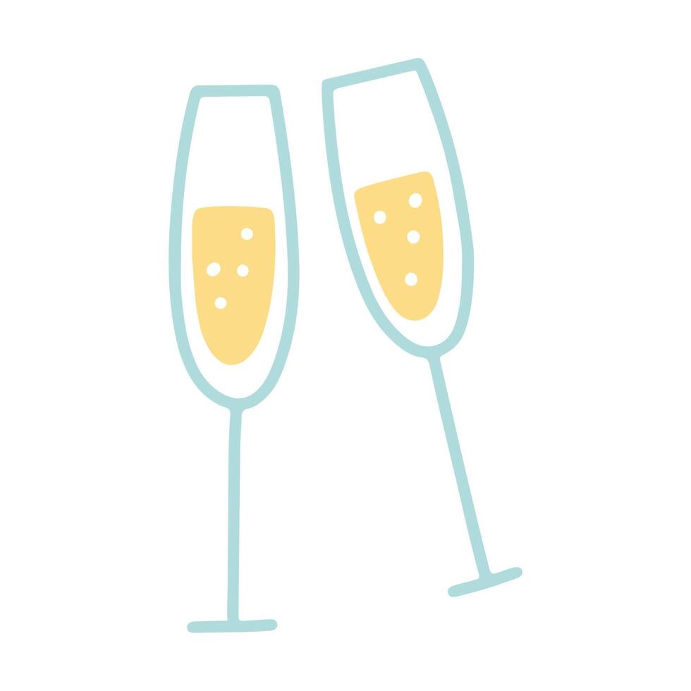 champagne drink isolated on a white background vector