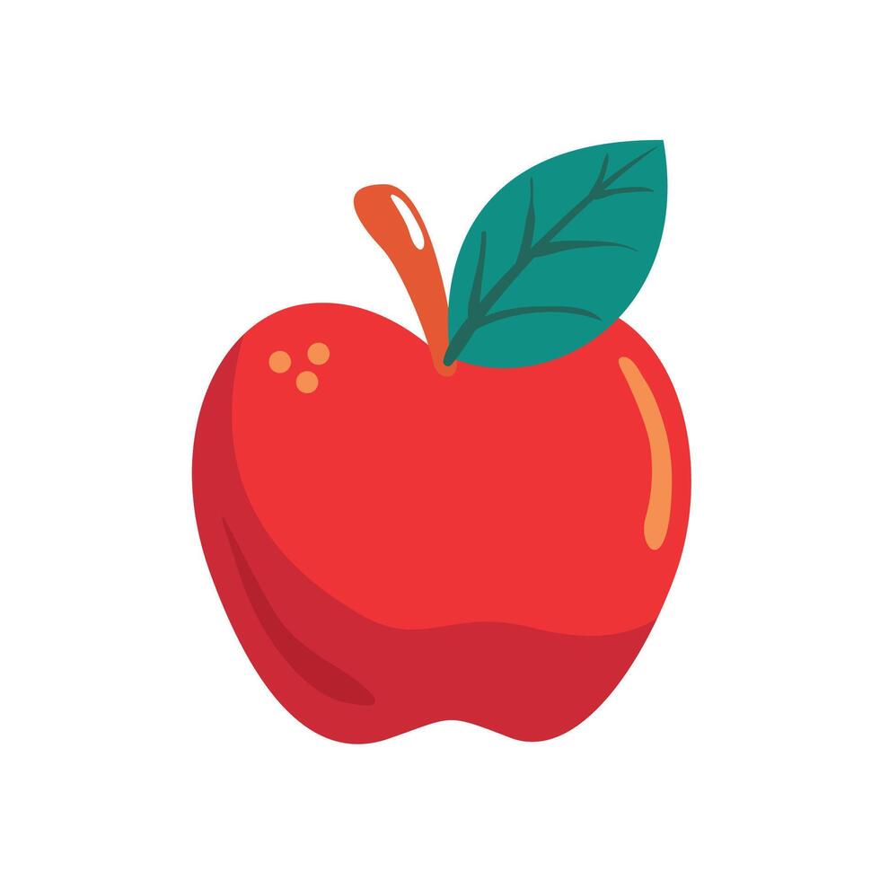 fruit red apple illustration on white background vector