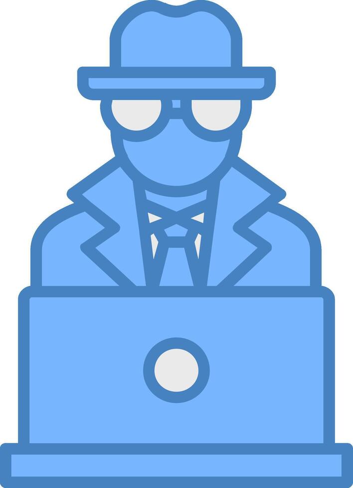 spyware Line Filled Blue Icon vector