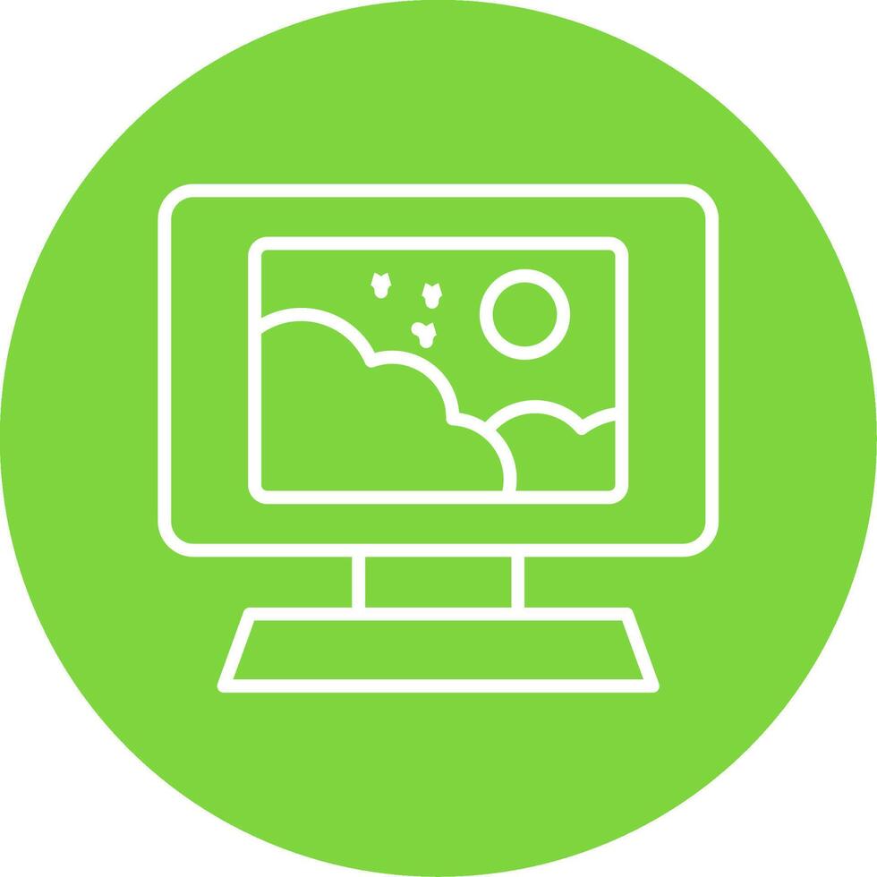 Monitor Multi Color Circle Icon vector