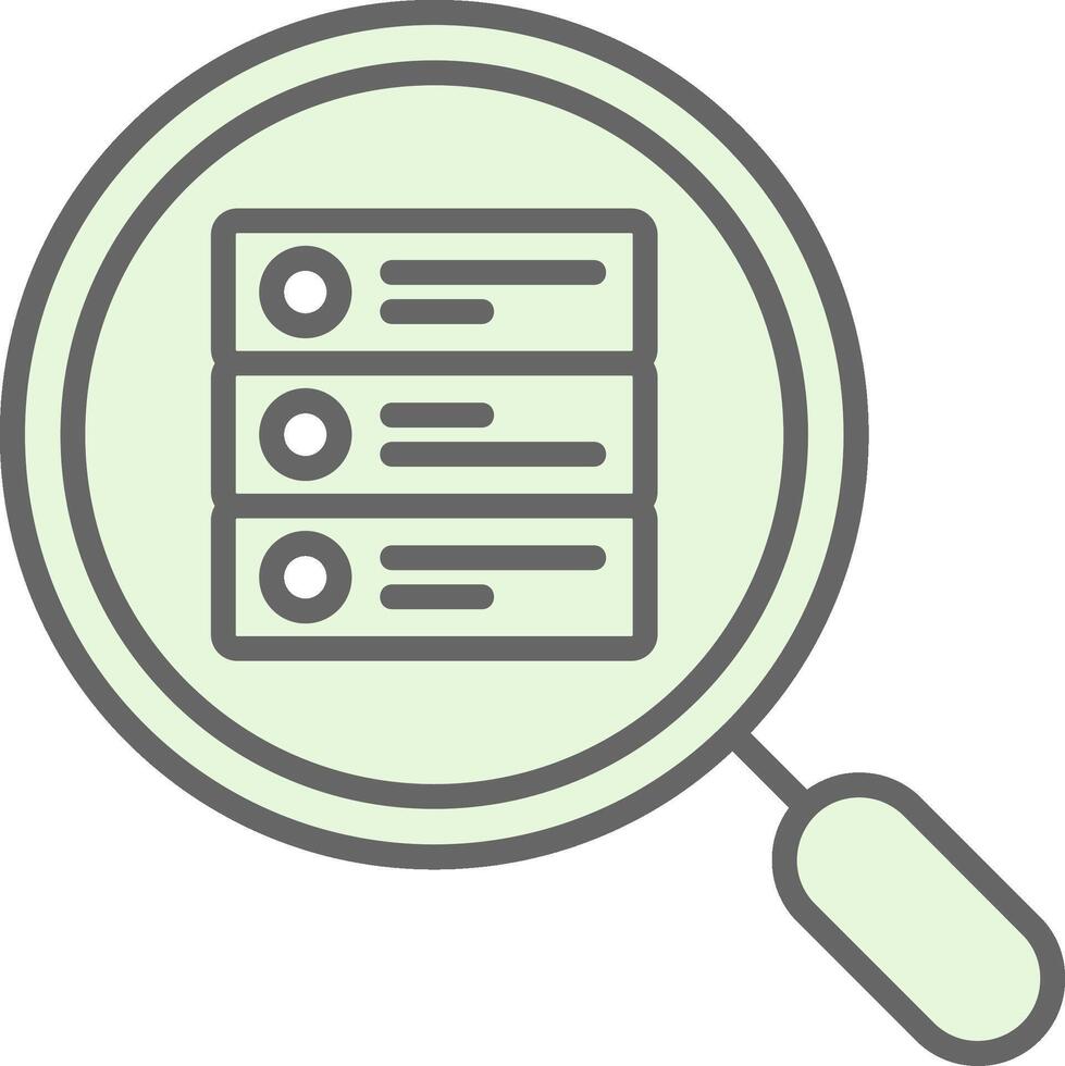 Search Database Fillay Icon Design vector