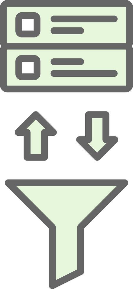 Filtering Fillay Icon Design vector