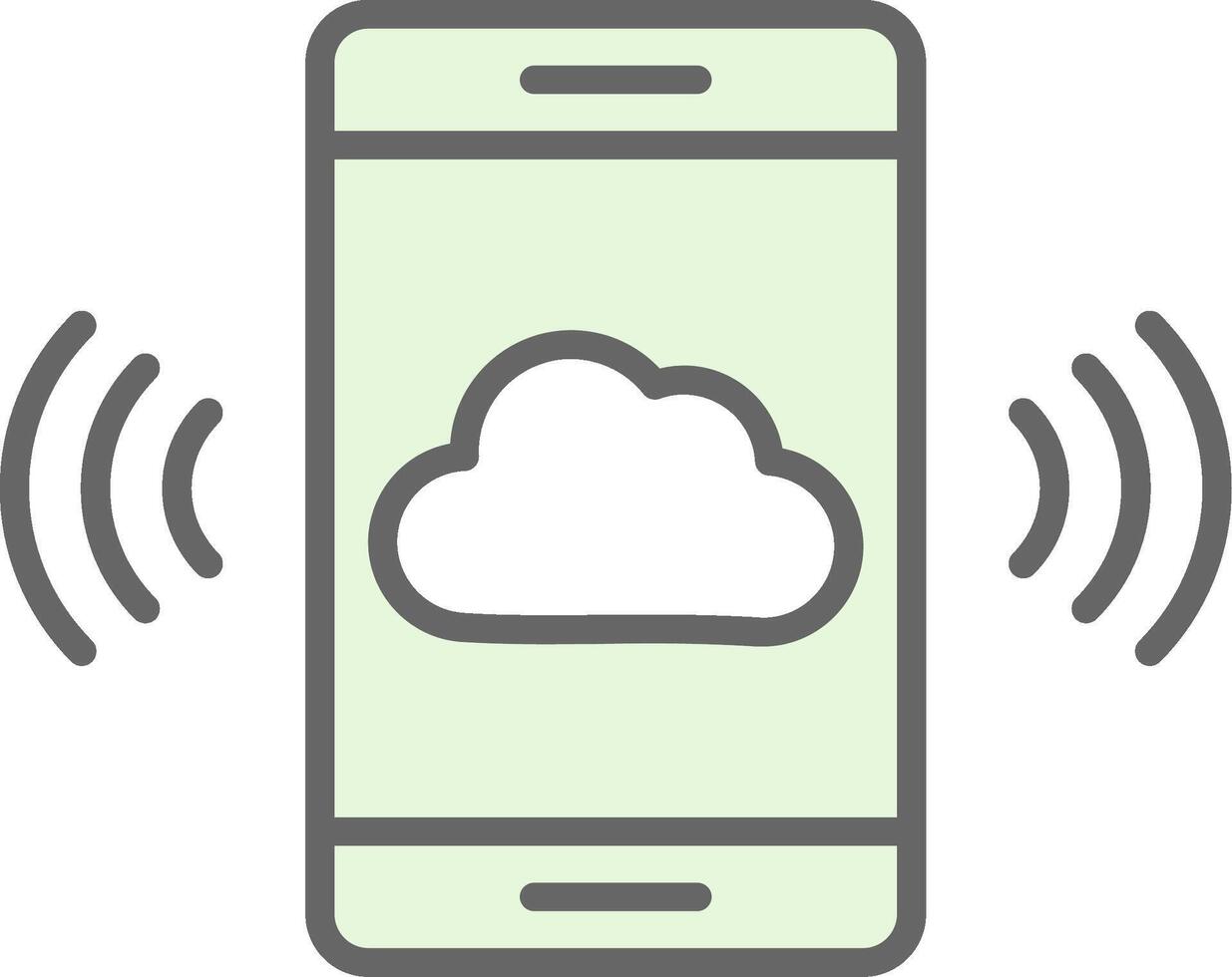 Mobile Cloud Fillay Icon Design vector