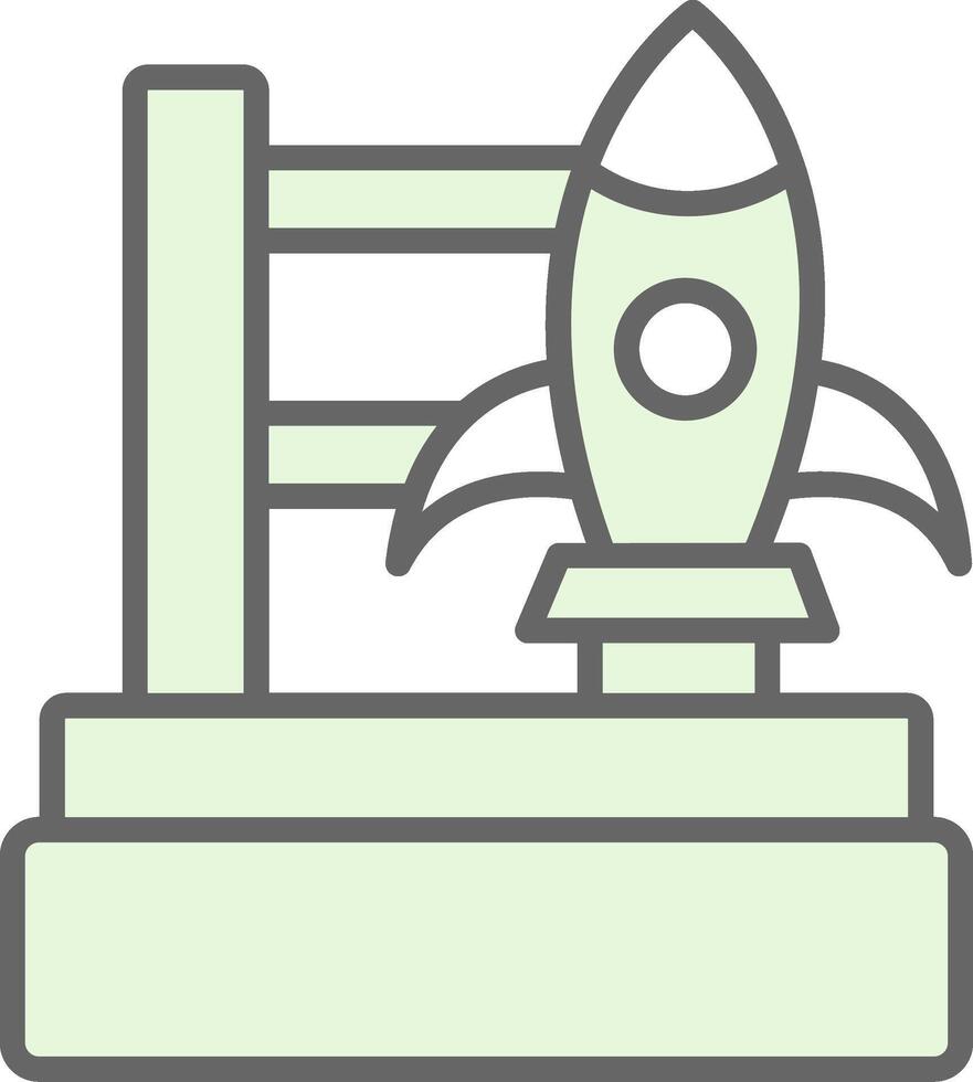 Rocket Launch Fillay Icon Design vector