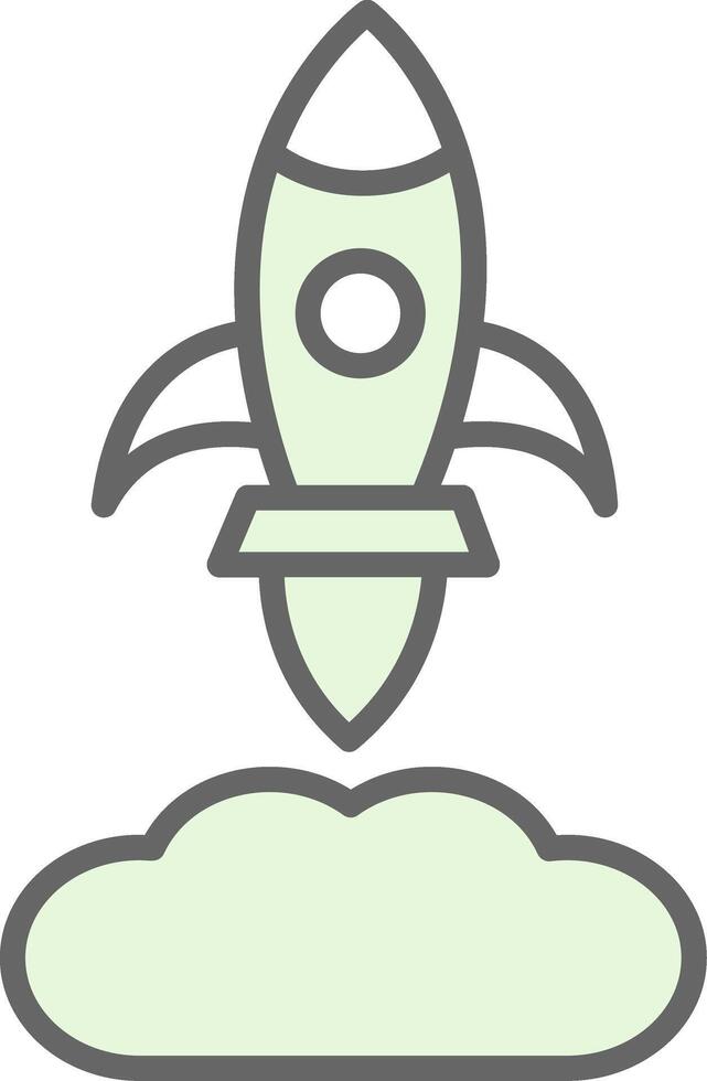 cohete lanzamiento relleno icono diseño vector