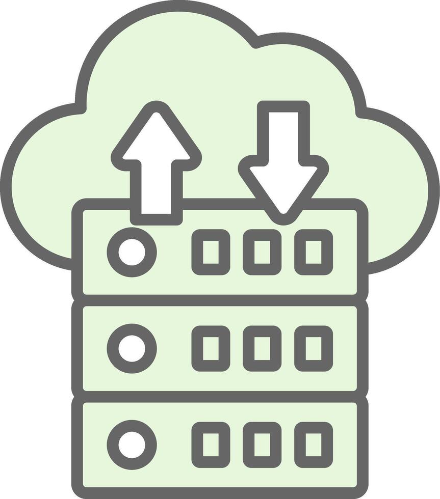 Data Flow Fillay Icon Design vector