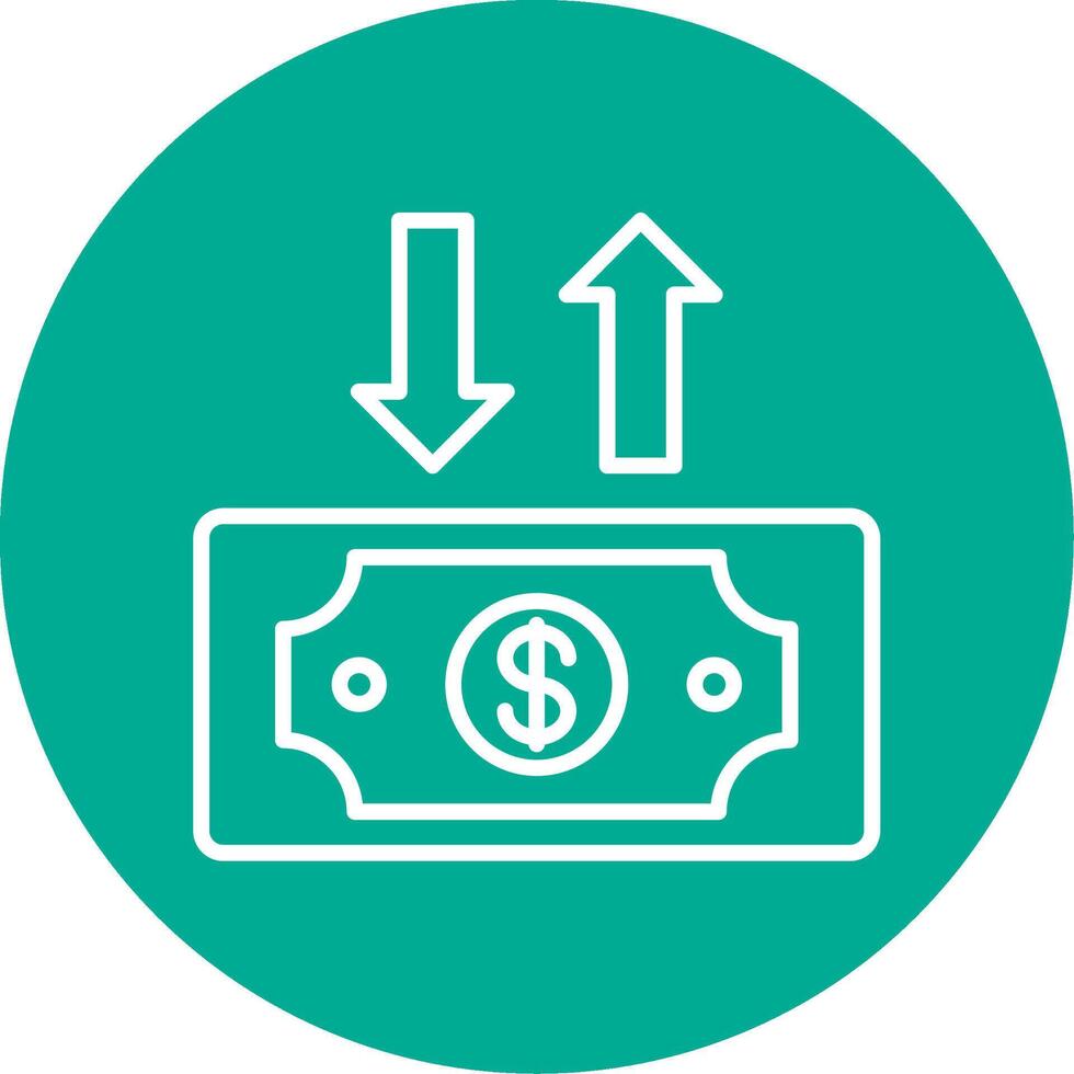Dollar Bill Multi Color Circle Icon vector