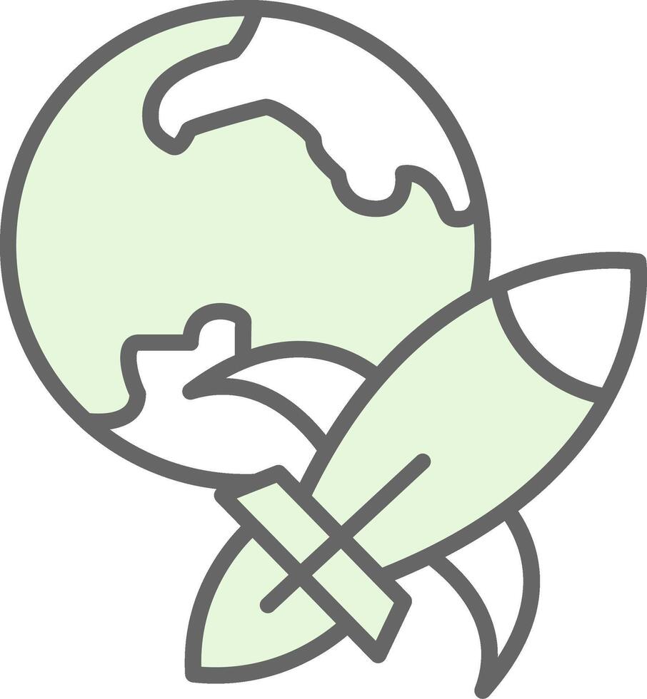 Rocket Ship Fillay Icon Design vector