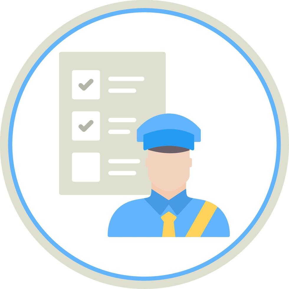 Customs Clearance Flat Circle Icon vector