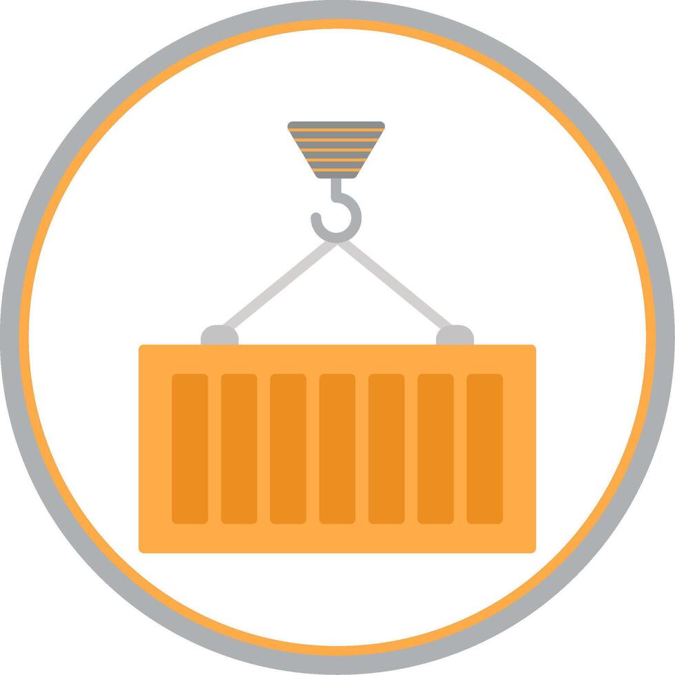 Container Loading Flat Circle Icon vector