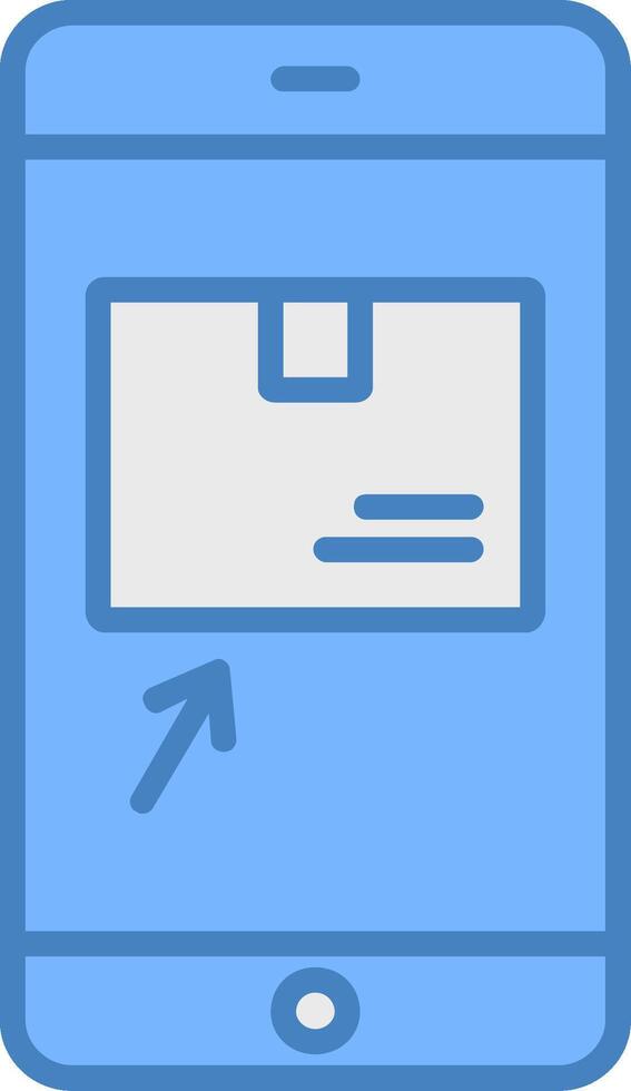 Order OnLine Filled Blue Line Filled Blue Icon vector