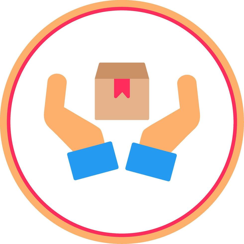 Handle With Care Flat Circle Icon vector