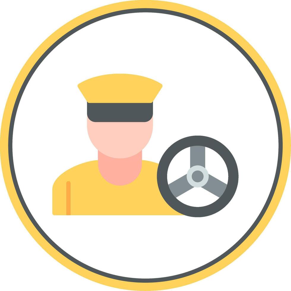 Driver Flat Circle Icon vector