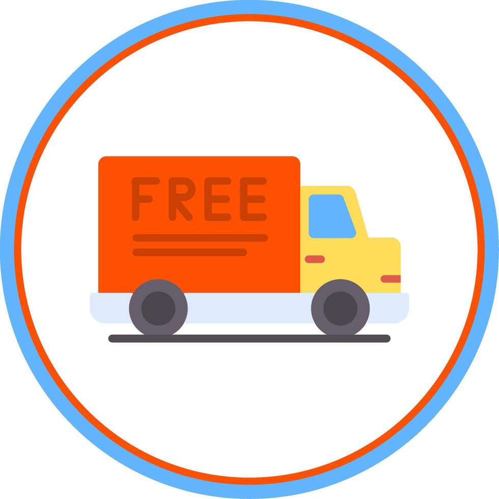 Free Delivery Flat Circle Icon vector