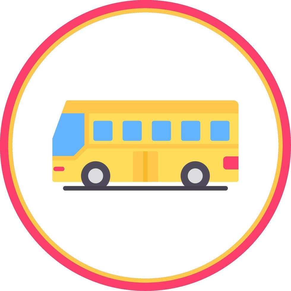 turista autobús plano circulo icono vector